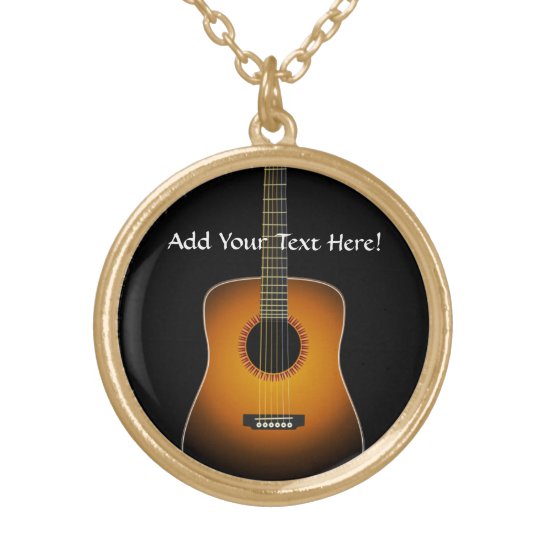 Acoustic Guitar Personalized Music Necklace