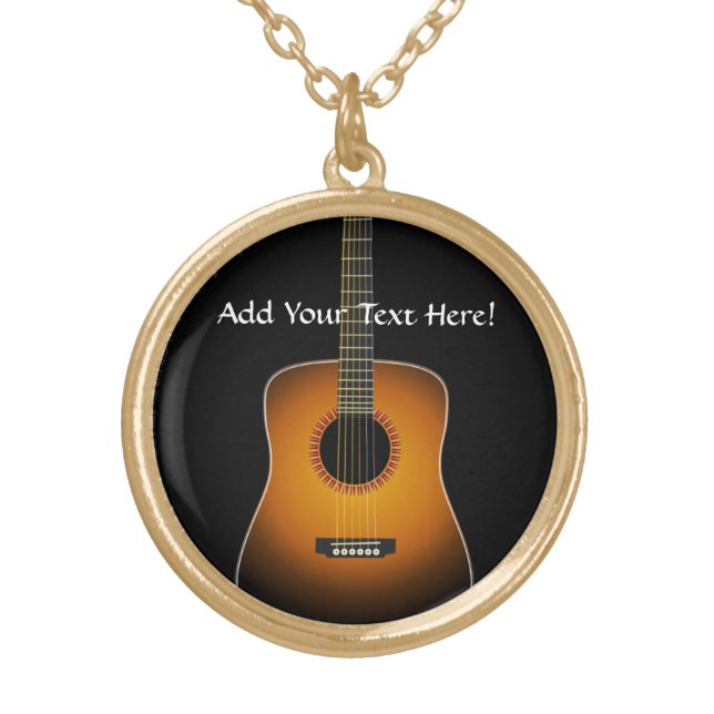 Acoustic Guitar Personalized Music Necklace (Front)