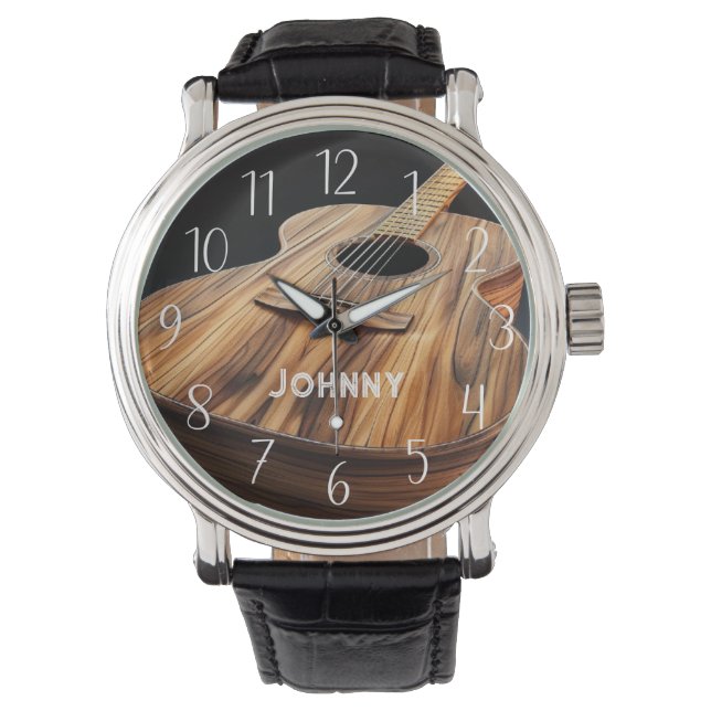 Acoustic Guitar Personalized Watch (Front)