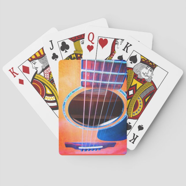 Acoustic Guitar Perspective Colors of Music Poker Cards (Back)