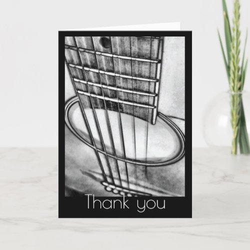Acoustic Guitar Perspective Strings Thank You Card