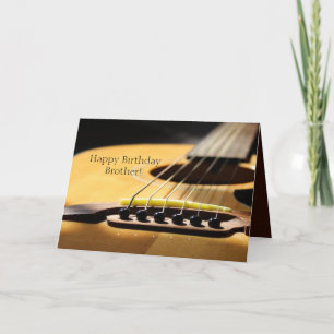 Acoustic Guitar Photograph, Happy Birthday Brother Card