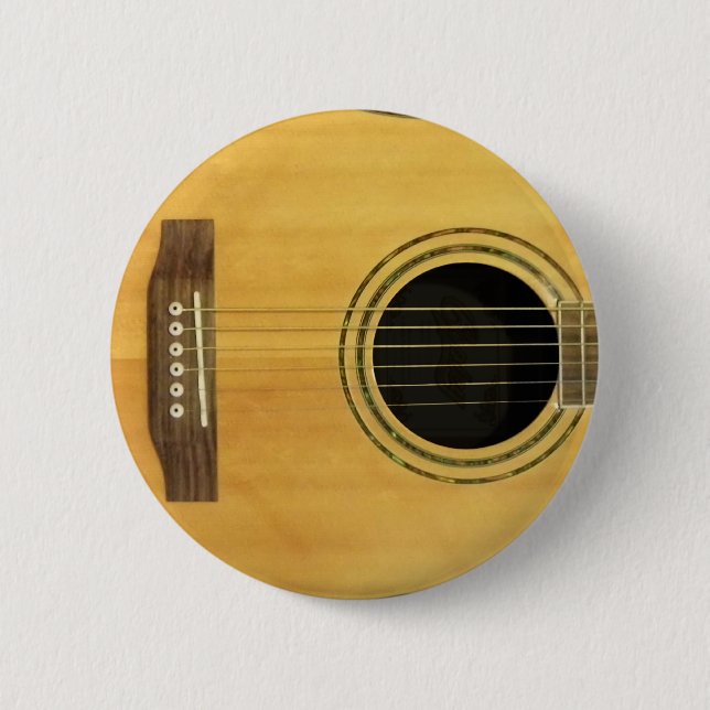 Acoustic Guitar Pinback Button (Front)