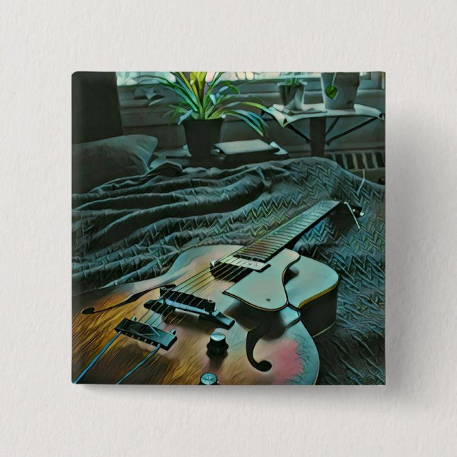 Acoustic guitar player button (Front)