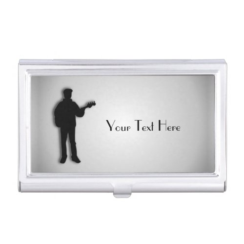 Acoustic Guitar Player Custom Business Card Case