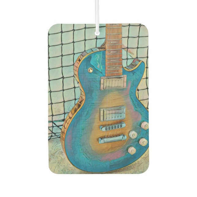 Acoustic guitar player gift air freshener (Front)