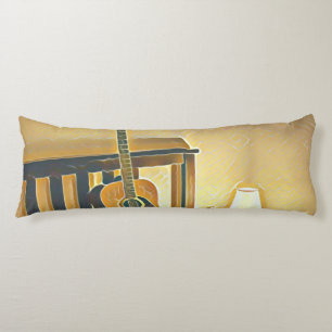 Acoustic guitar player gift body pillow