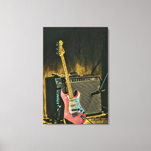 Acoustic guitar player gift canvas print