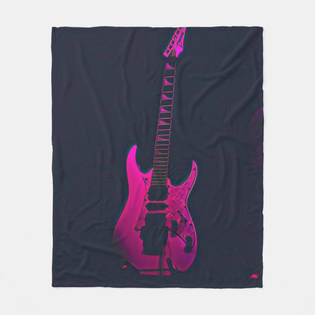 Acoustic guitar player gift fleece blanket (Front)