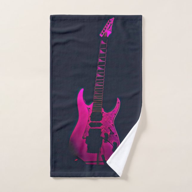 Acoustic guitar player gift hand towel  (Hand Towel)
