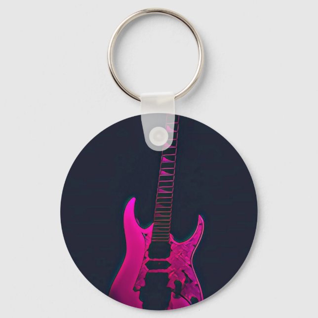 Acoustic guitar player gift keychain (Front)