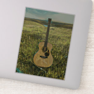Acoustic guitar player gift sticker