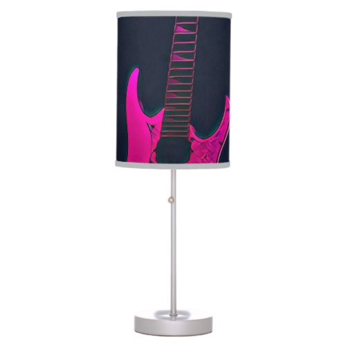Acoustic guitar player gift table lamp