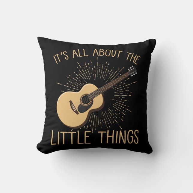 Acoustic Guitar Player Musical Instrument Lover Throw Pillow (Front)