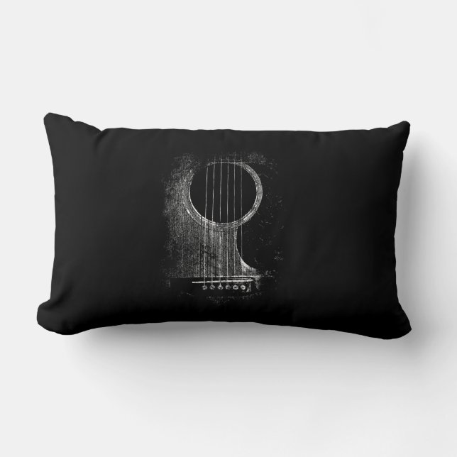 Acoustic Guitar Player Six String Rock & Roll Lumbar Pillow (Front)
