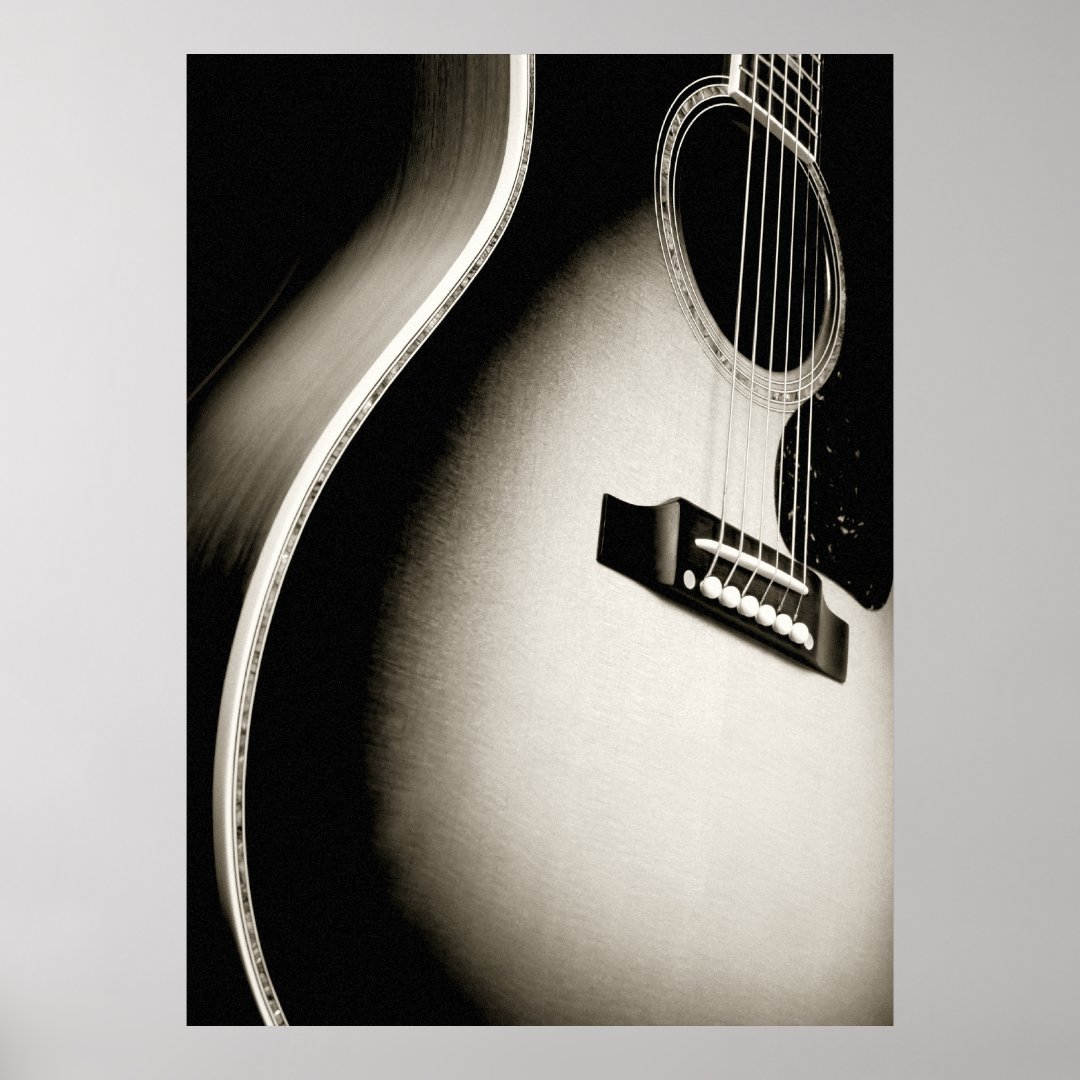 acoustic guitar poster | Zazzle