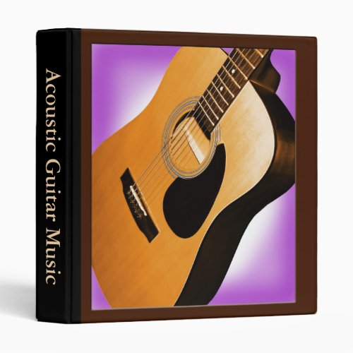 Acoustic Guitar Purple and Brown Music Binder