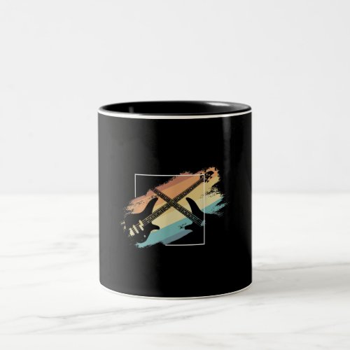 Acoustic Guitar Retro Music Player Musician Bass Two_Tone Coffee Mug