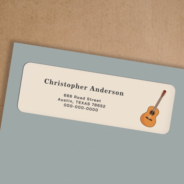Acoustic Guitar Return Address Label (Acoustic Guitar Return Address Label)