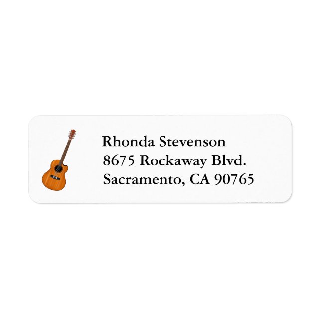 Acoustic Guitar Return Address Label (Front)
