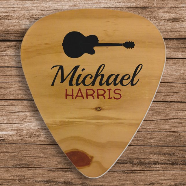Acoustic Guitar Rustic Wood Calligraphy Name Pick (Creator Uploaded)