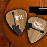Acoustic Guitar Rustic Wood Name Cool Rock Guitar Pick