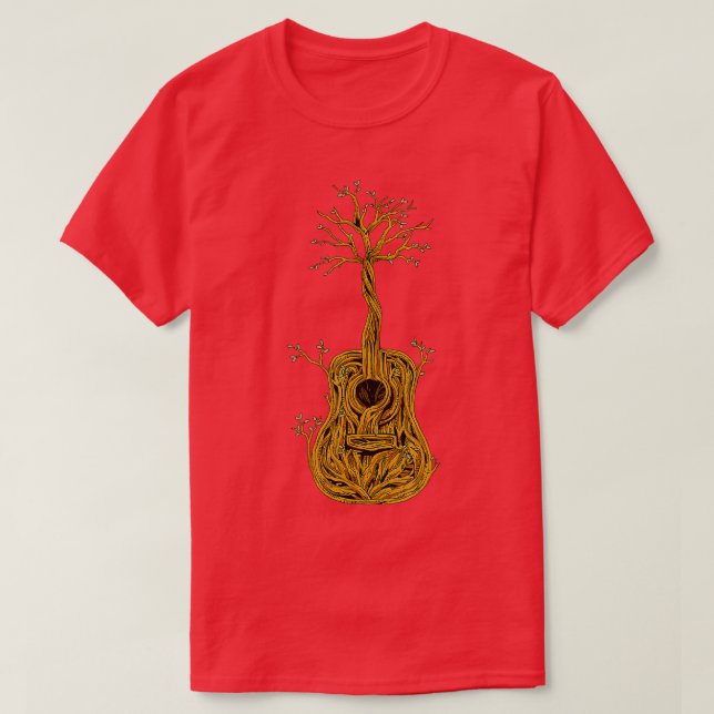 Acoustic Guitar Shirt Tree of Life Guitar Player G (Design Front)