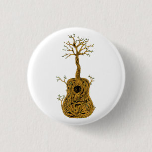 Acoustic Guitar Shirt Tree of Life Guitar Player G Button