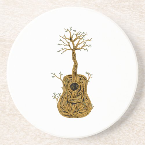 Acoustic Guitar Shirt Tree of Life Guitar Player G Coaster