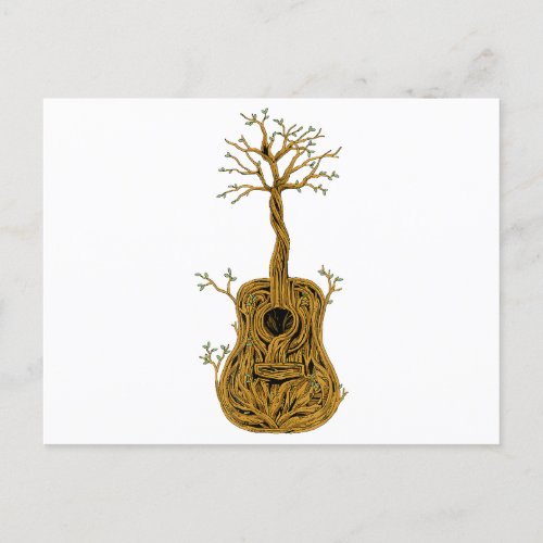 Acoustic Guitar Shirt Tree of Life Guitar Player G Holiday Postcard