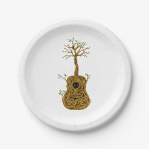 Acoustic Guitar Shirt Tree of Life Guitar Player G Paper Plates