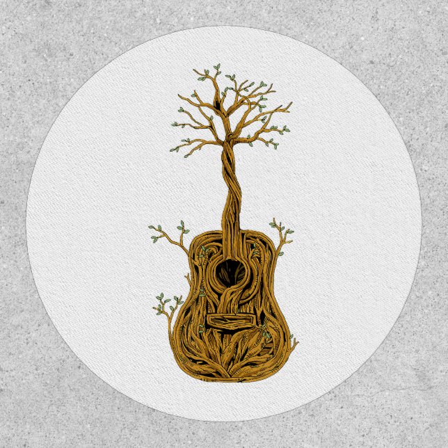 Acoustic Guitar Shirt Tree of Life Guitar Player G Patch (Front)