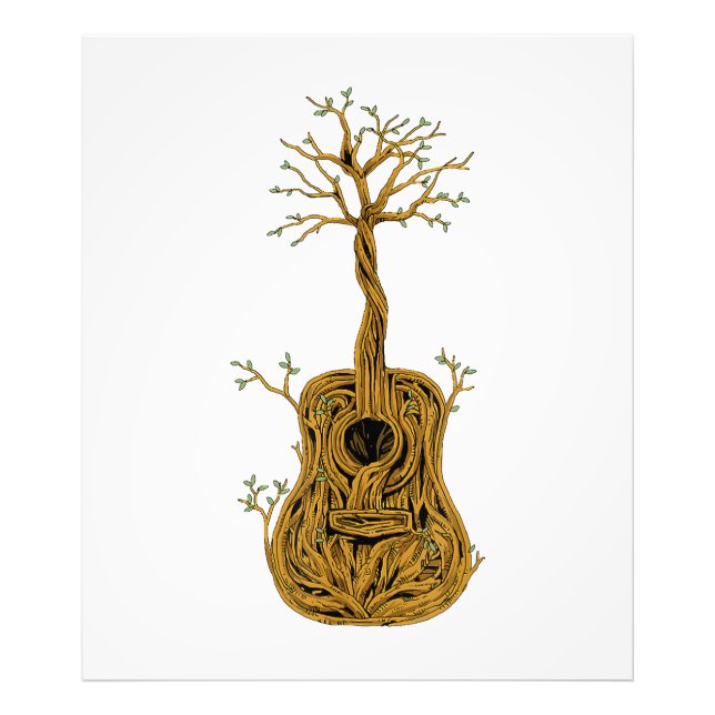 Acoustic Guitar Shirt Tree of Life Guitar Player G Photo Print (Front)