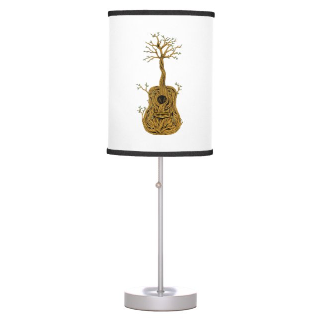 Acoustic Guitar Shirt Tree of Life Guitar Player G Table Lamp (Front)