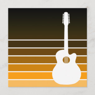 acoustic guitar silhouette : amber fade invitation
