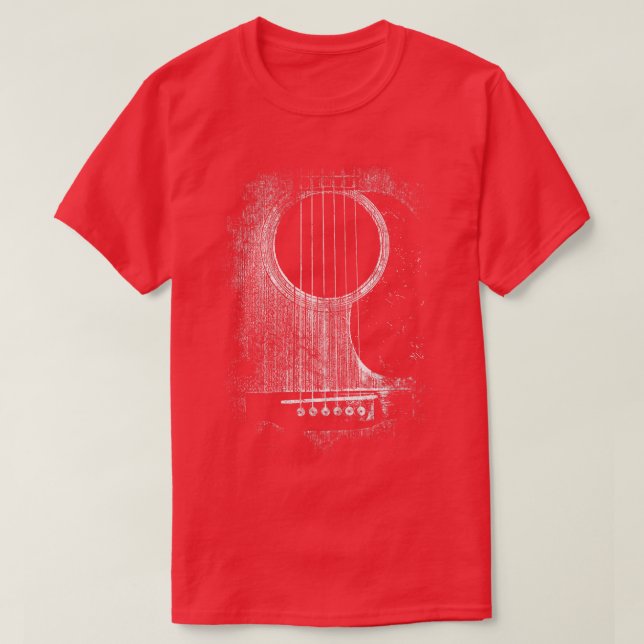 Acoustic Guitar Six String Classic Rock  Roll Long T-Shirt (Design Front)