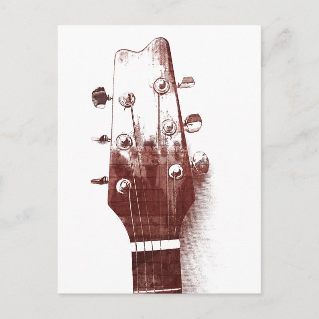 acoustic guitar sketch style postcard (Front)