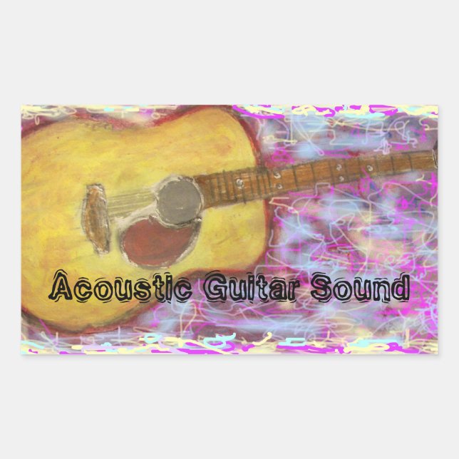 Acoustic Guitar Sound Rectangular Sticker (Front)