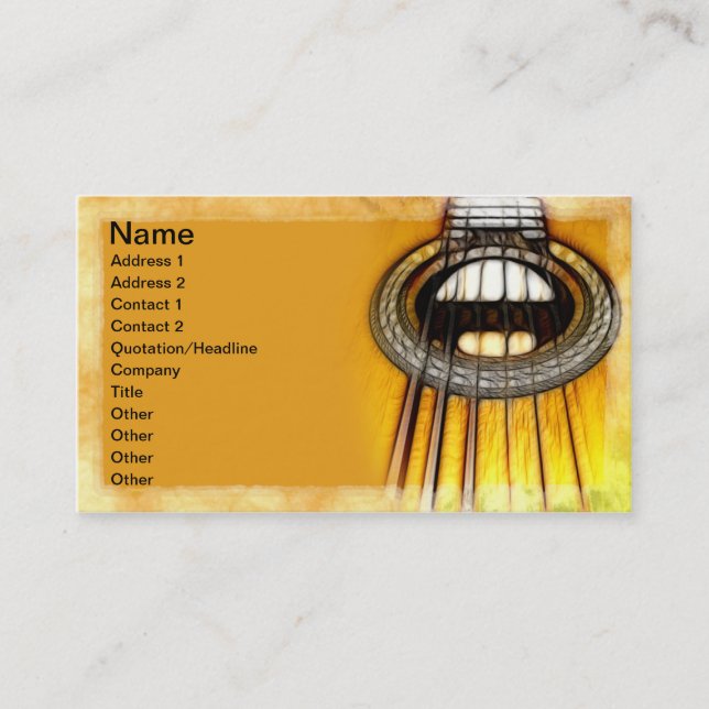 Acoustic Guitar Strings Business Card (Front)