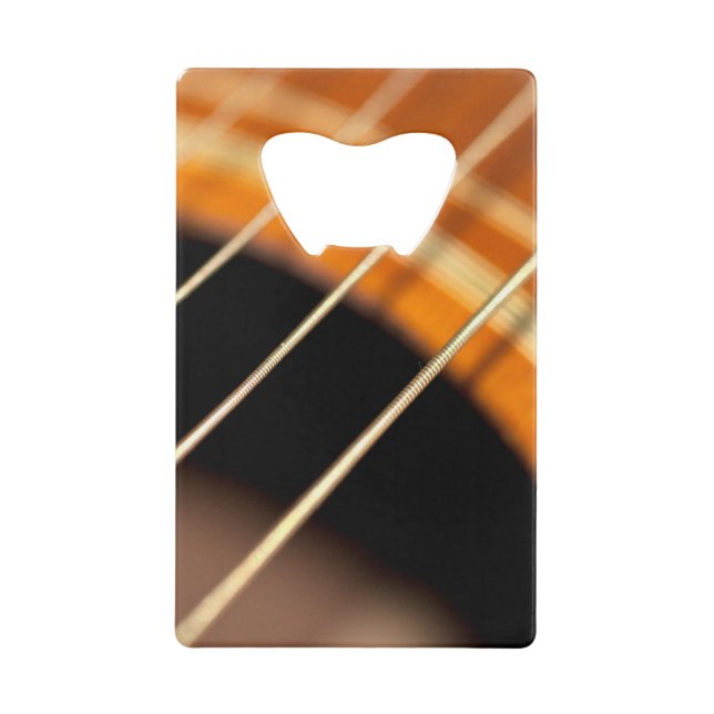 Acoustic Guitar Strings in Motion Credit Card Bottle Opener (Front)