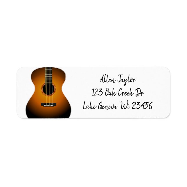 Acoustic Guitar Strings Musical Label (Front)