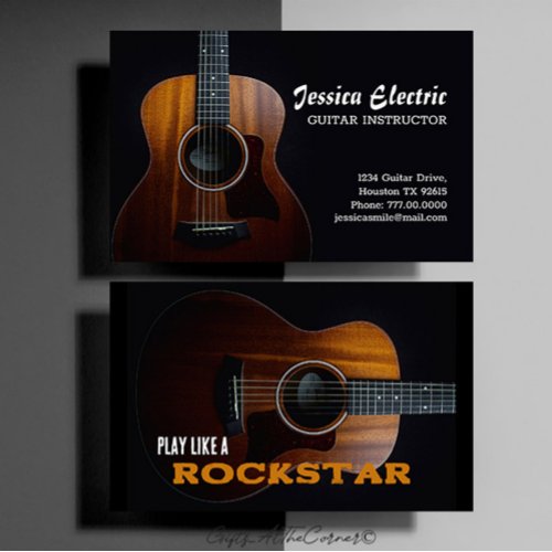 Acoustic Guitar Teacher Business Card