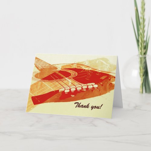 acoustic guitar thank you card