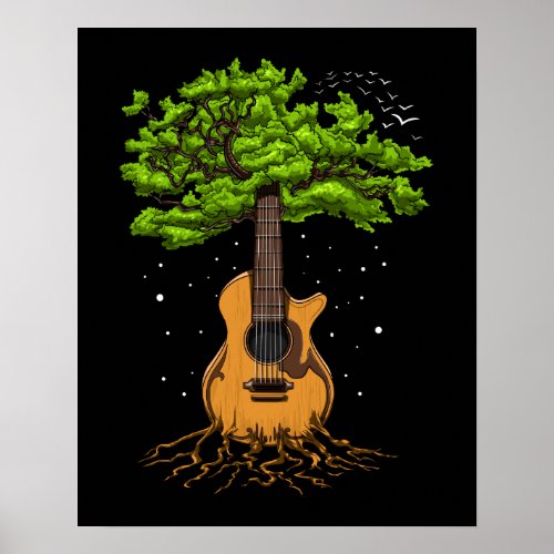 Acoustic Guitar Tree Of Life Poster