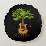 Acoustic Guitar Tree Of Life Round Pillow<br><div class="desc">Acoustic Guitar Tree Of Life design for women and men yoga lovers.</div>