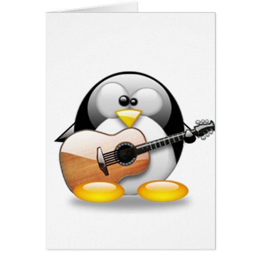 Acoustic Guitar Tux (Linux Tux) Cards (Front)
