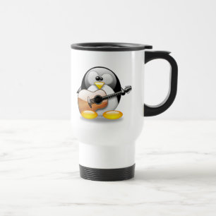 Acoustic Guitar Tux (Linux Tux) Travel Mug