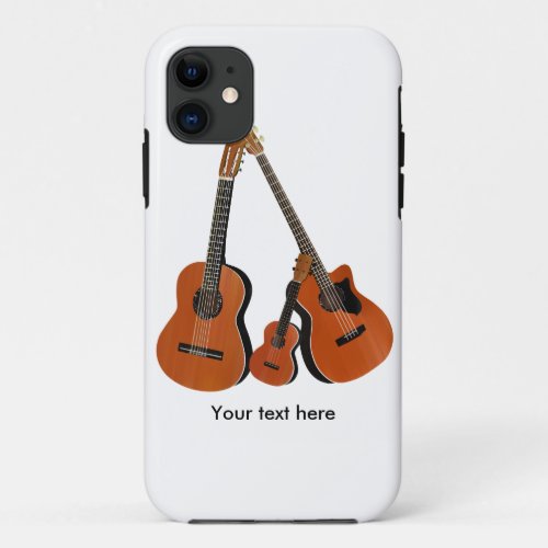 Acoustic Guitar Ukulele and Acoustic Bass iPhone 11 Case