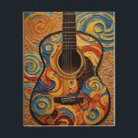 Acoustic Guitar - Van Gogh style Wood Wall Art<br><div class="desc">You will impress your visitors with this cool looking acoustic guitar with a Van Gogh style look.</div>