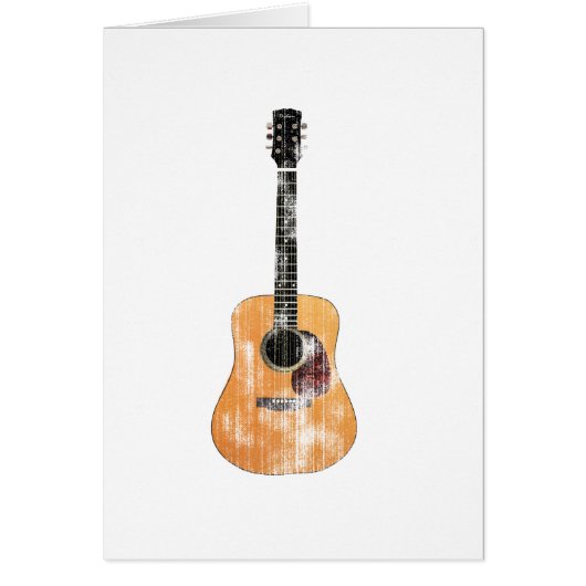 Acoustic Guitar vertical distressed Cards (Front)